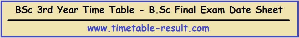 bsc 3rd year time table