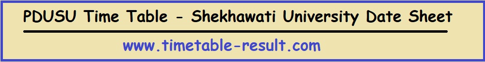 PDUSU Time Table