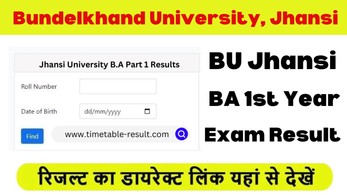 BU Jhansi BA 1st Year Result 2024 bundelkhand university result