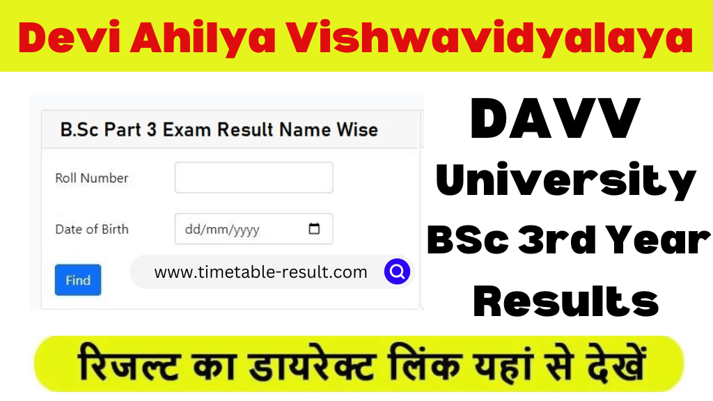 davv bsc 3rd year result