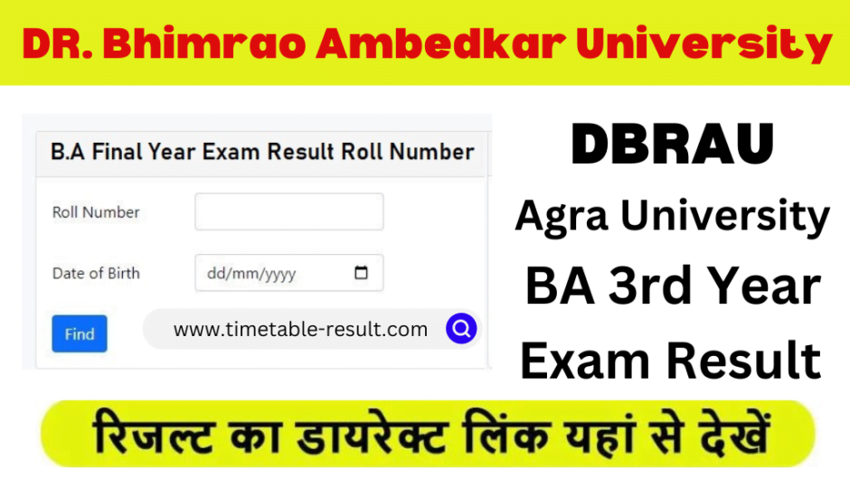 DBRAU BA 3rd Year Result 2024 – Agra University B.A Final Result