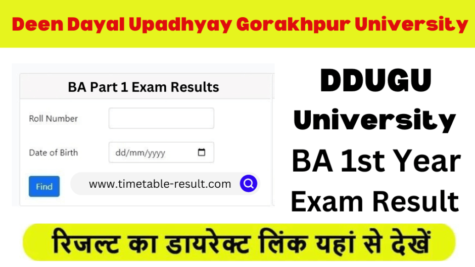 DDUGU BA 1st Year Result 2024 – Gorakhpur University BA Result