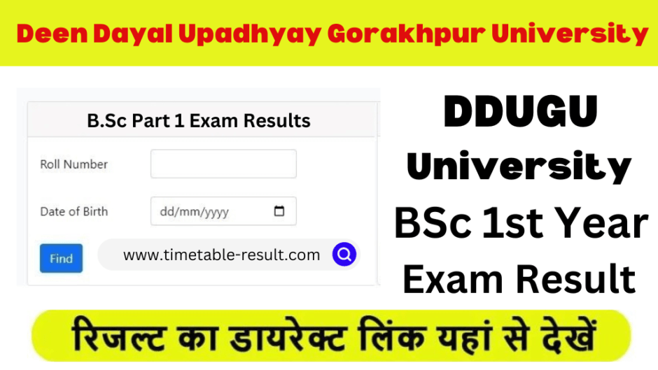 DDUGU BSc 1st Year Result 2024 – Gorakhpur University Results