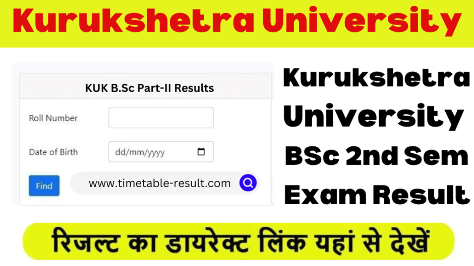KUK BSc 2nd Sem Result 2024 Kurukshetra University Results
