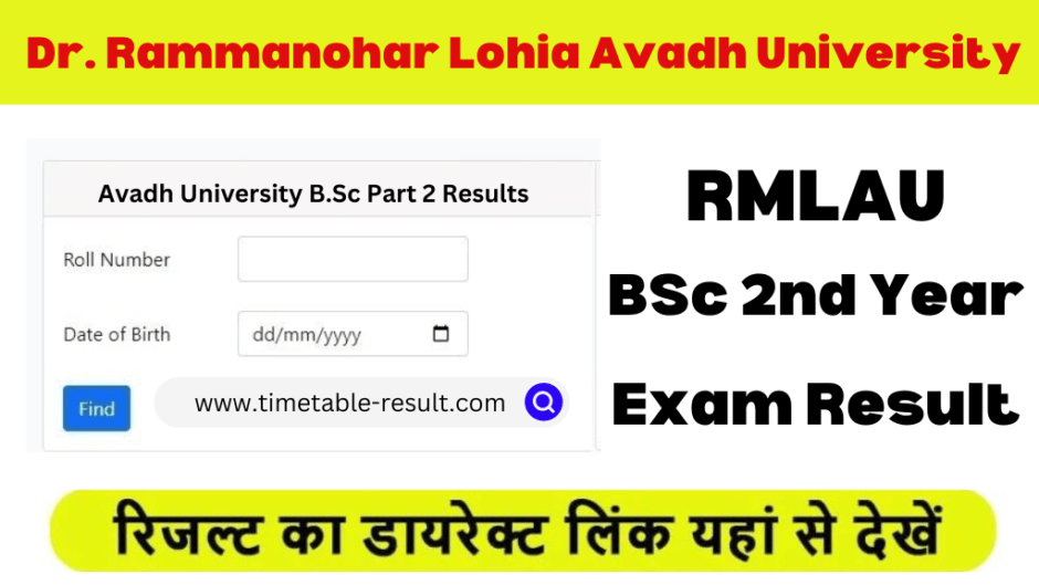 RMLAU BSc 2nd Year Result 2024 – Avadh University B.Sc Results